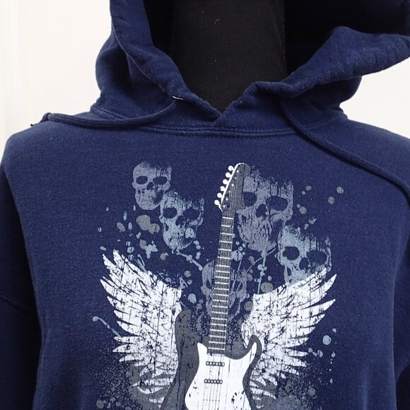 Womens Hoodie w/ Skulls and Guitars Size Ladies Medium - Picture 7 of 7